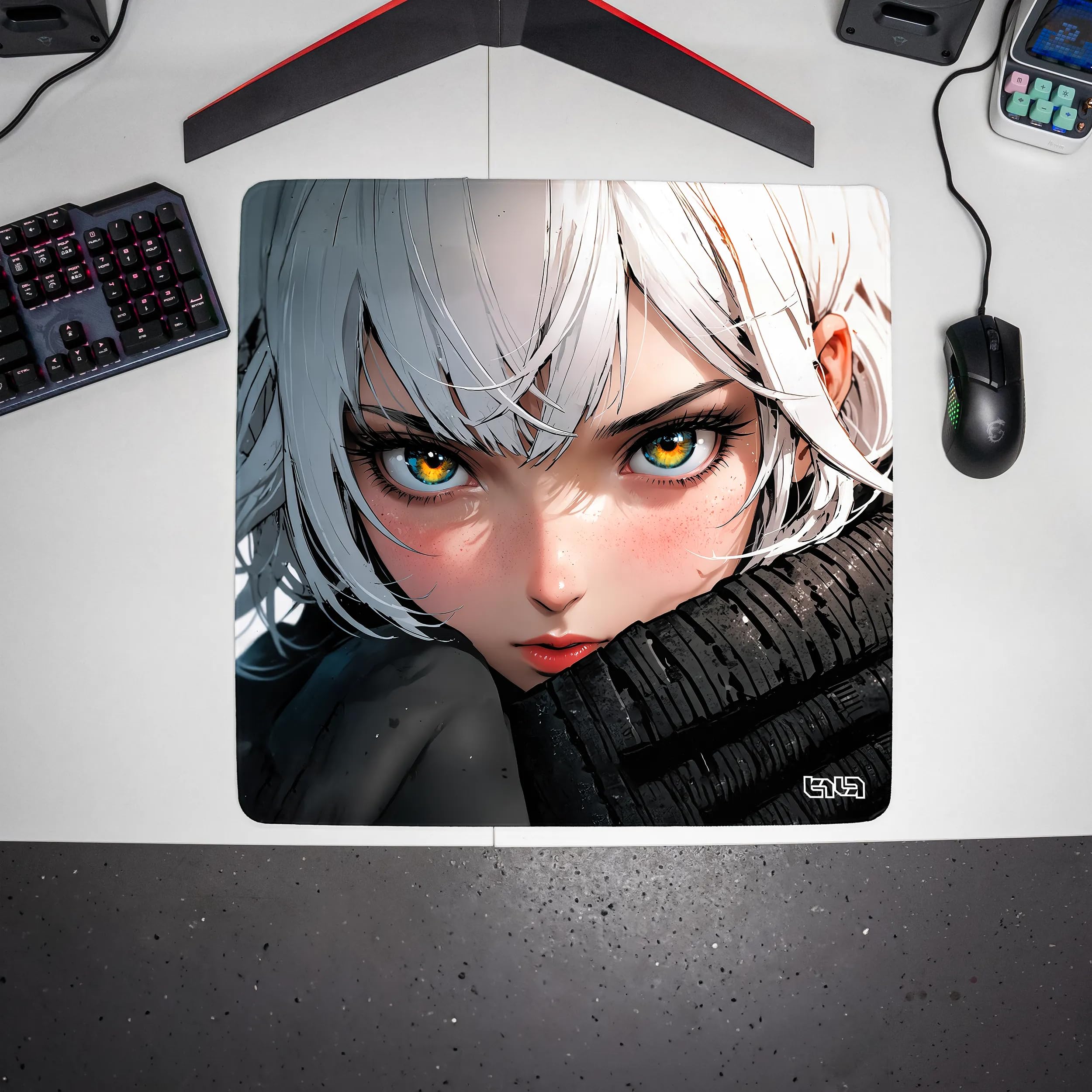 Tilt Tappetino Mouse XXL 50x50 cm | Antiscivolo Sottomano Scrivania | Impermeabile Tappetino Mouse Gaming | Accessori Scrivania Ufficio e PC | Tappetino Scrivania Grande (Painted Castle