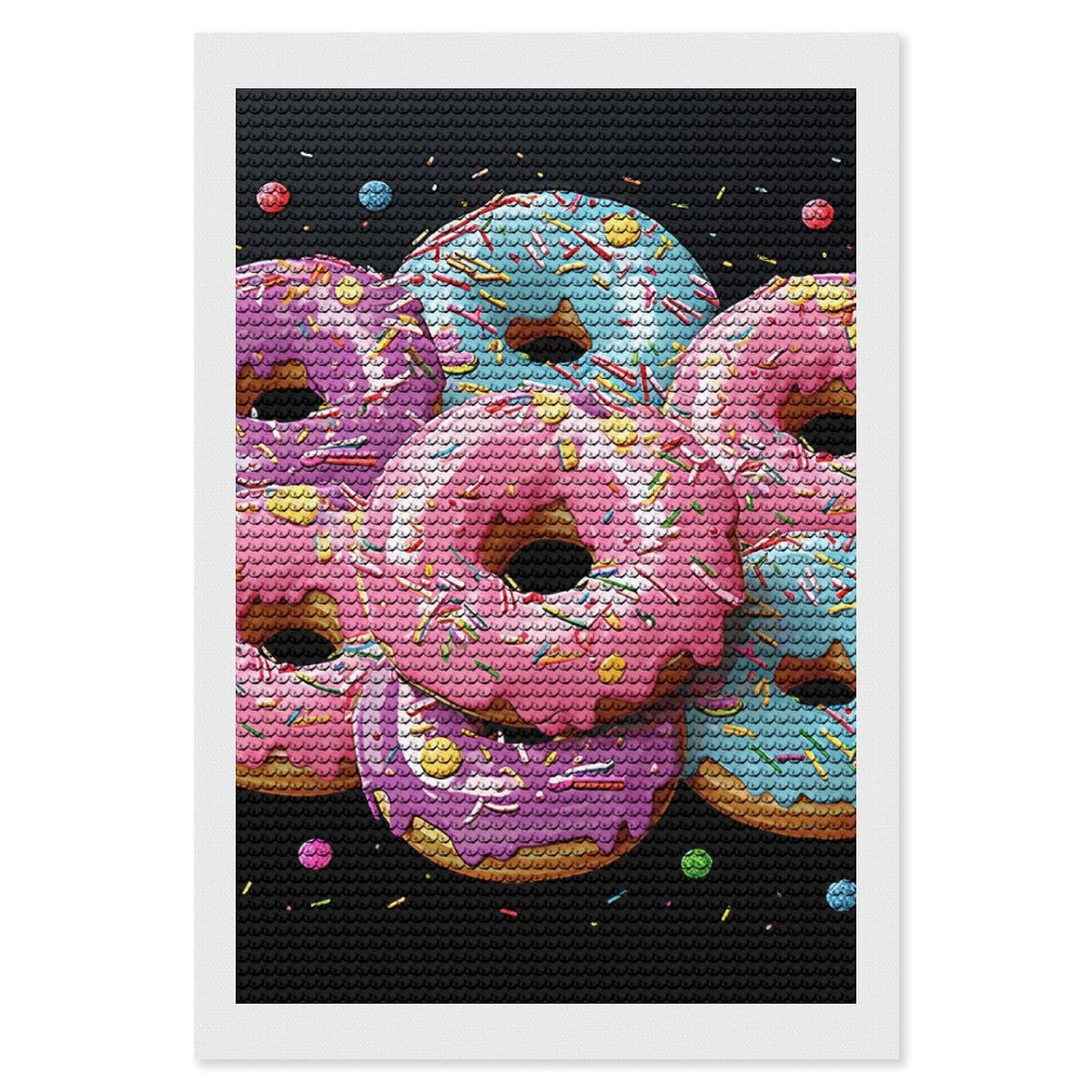 NONHAI Diamond Painting Kits for Adults - DIY Diamond Art Kits for Beginners - Full 5D Paint Drill Diamond Dots Paintings- Donut Diamonds Pictures Gem Art and Craft Wall Decor 8"x12"