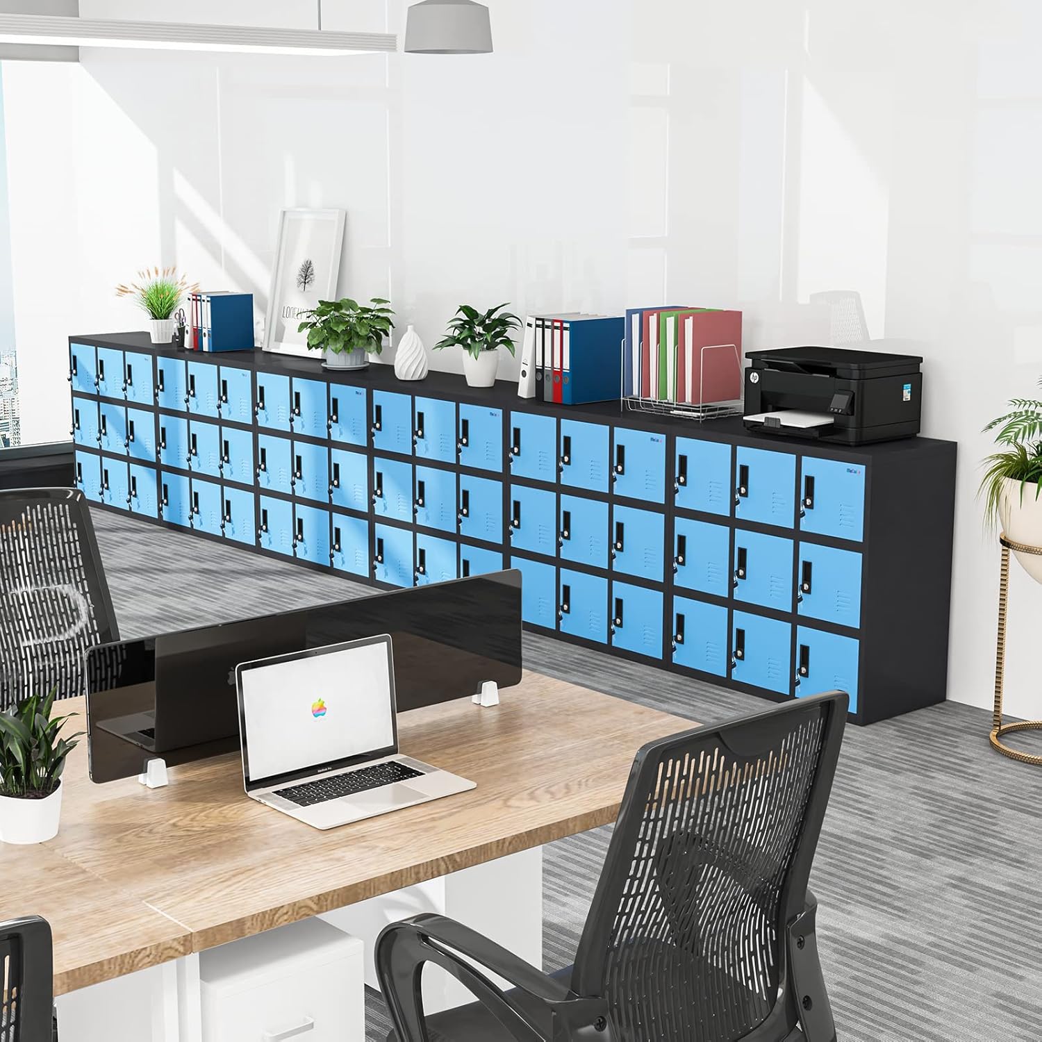 MECOLOR Small Office Storage Locker Cabinet Organizer for Employee,School Locker for Kids mini Size (Blue, W9D)