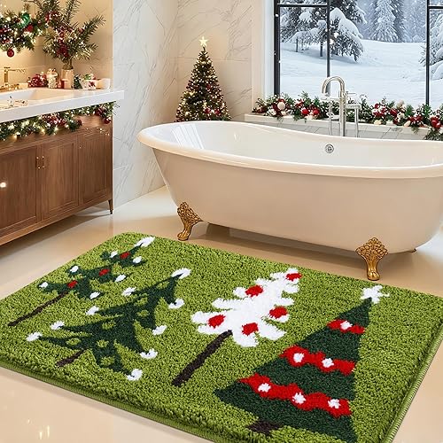 Miniatura 21 de Alfombras de baño de 32"x20", tapete de baño de microfibra absorbente ultra suave, grueso, afelpado y esponjoso, respaldo antideslizante, tapetes de
