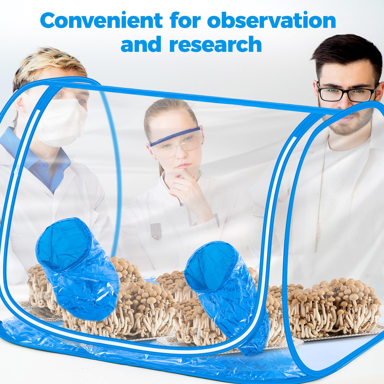 Juexica Grande boîte à air fixe, kit de culture de champignons 90 x 59 x 59 cm portable, tente mycologie pour plantes de champignons, horticulture de champignons, scientifique à domicile (style