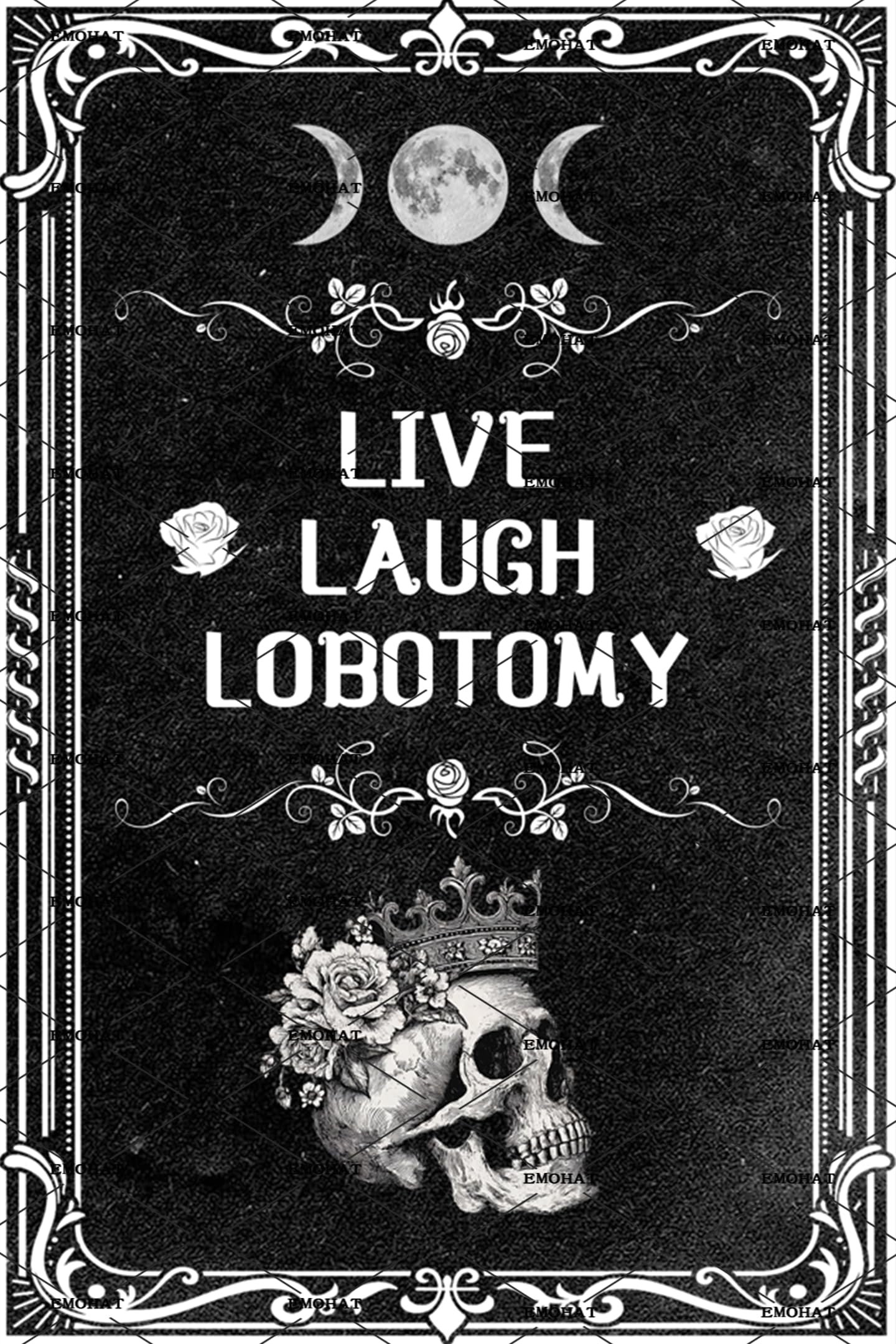 Live Laugh Lobotomy Metal Tin Sign 8x12 Inch - Funny Dark Humor Gothic Wall Decor for Witchy Home & Goth Room - Vintage Retro Halloween Metal Sign for Bar, Club and Coffee Shop