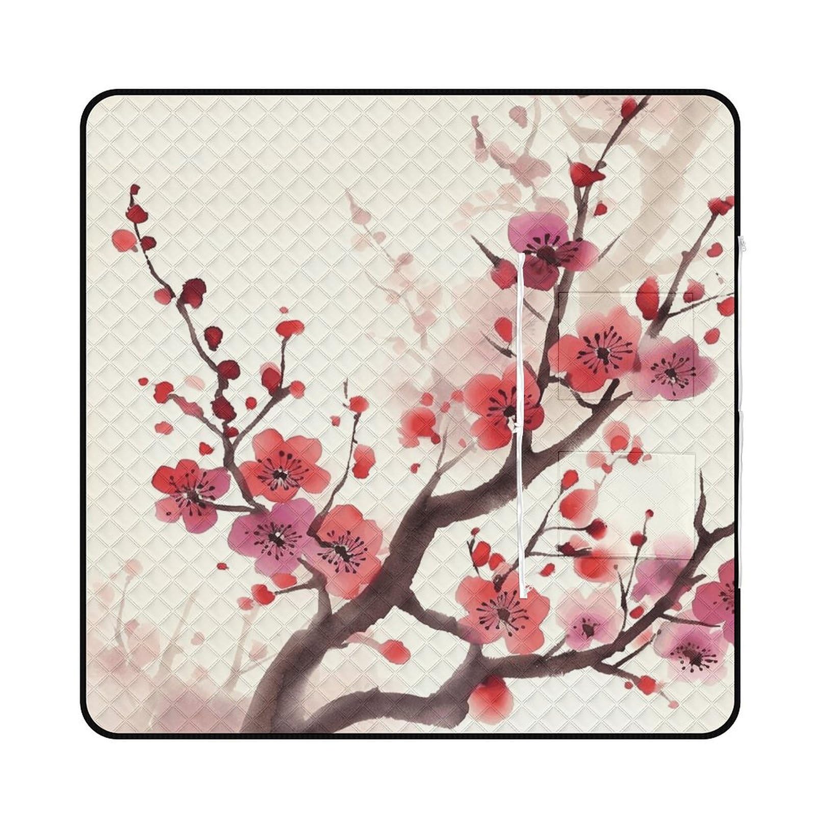 Tapis de pique-nique imprimé prune pliable et ultra compact
