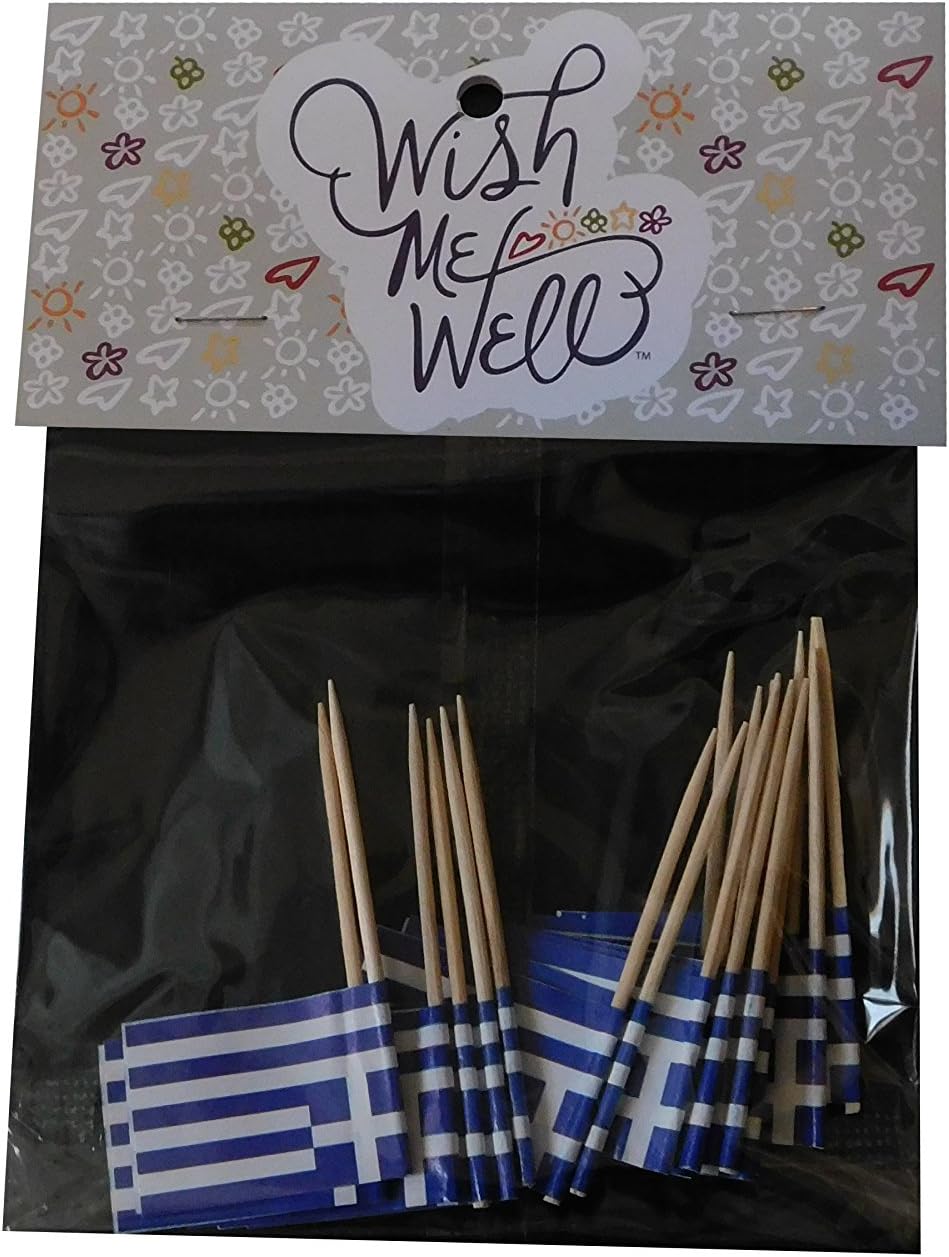 Greece Toothpick Flag Cupcake Toppers *Set of 20*