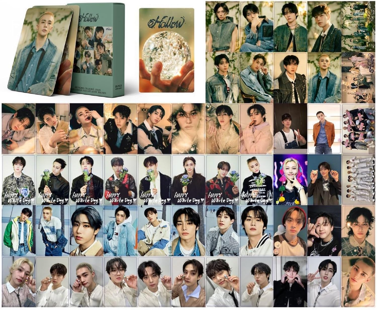 4Pack/220PCS Stray-Kids Photocards,Stray-Kids Lomo Cards Greeting Cards for Collection(Laser Card-White) - Image 3