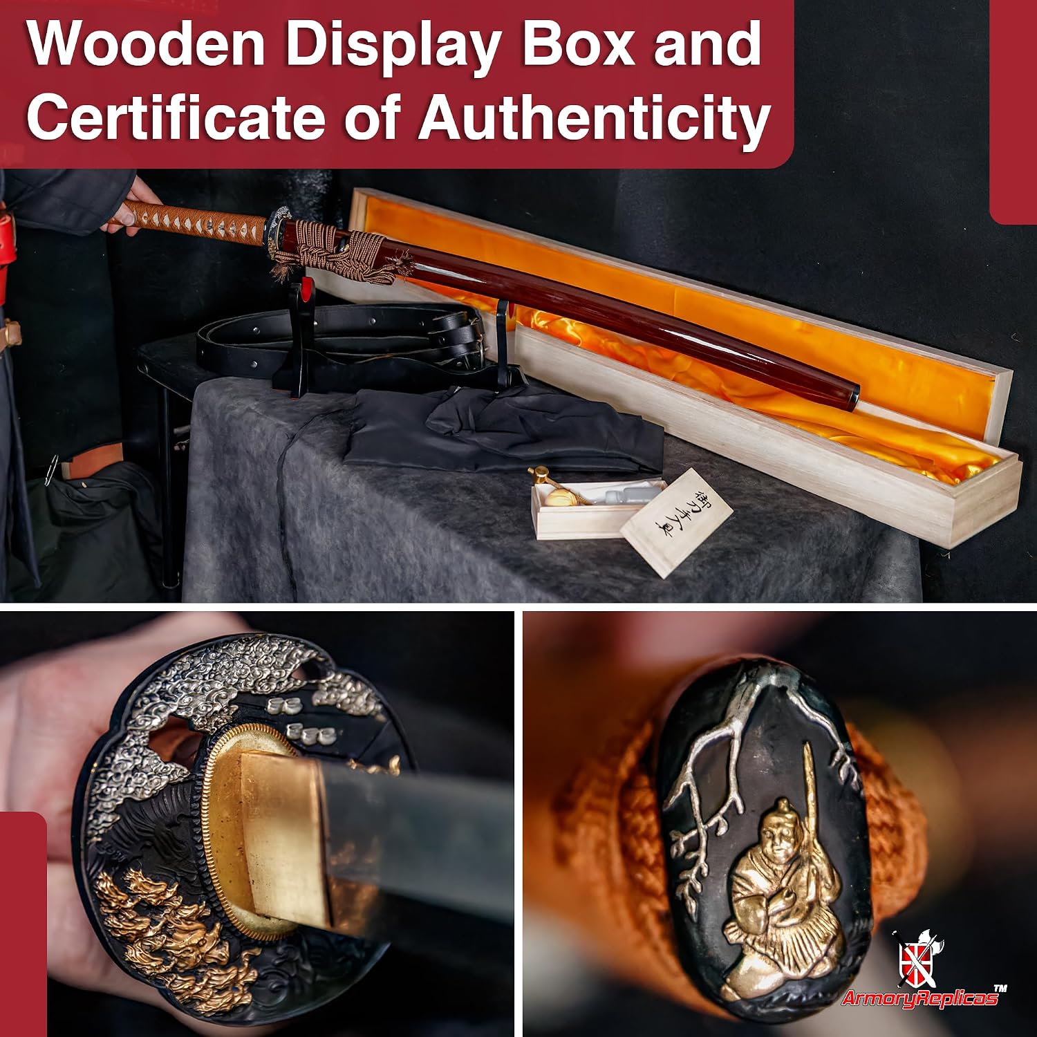 Armory Replicas™ Storm Katana | Hand-Forged 1095 High Carbon Steel Sword | Gomai-Kitae Forged with Deluxe Gift Presentation