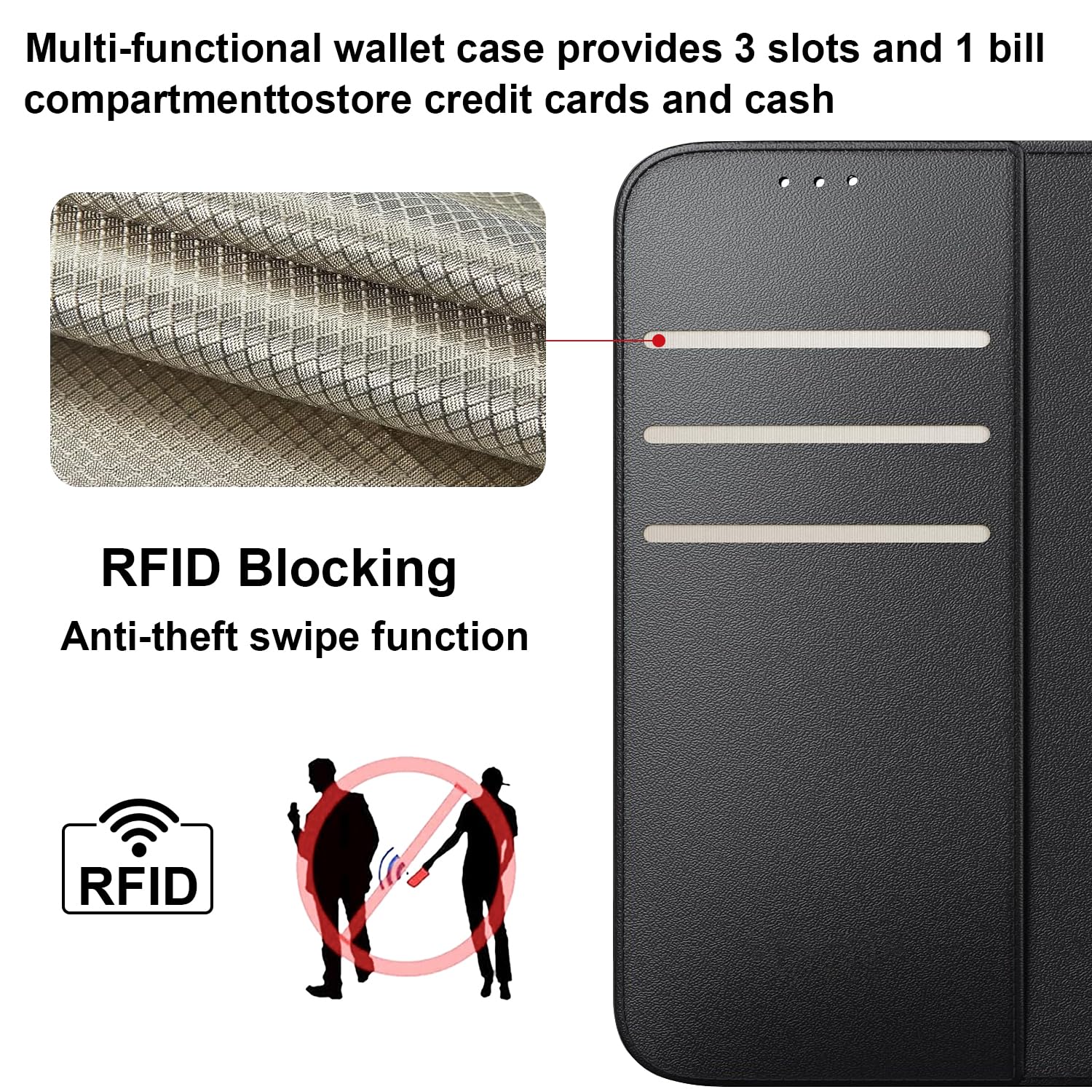 Cover Compatibile con Samsung Galaxy S25 FE 5G, con 1 Pezzo Vetro Temperato Pellicola Protettiva e 1 Pezzo Strumento di Installazione Semplice, Premium Pelle PU Libro Flip Custodia - Nero