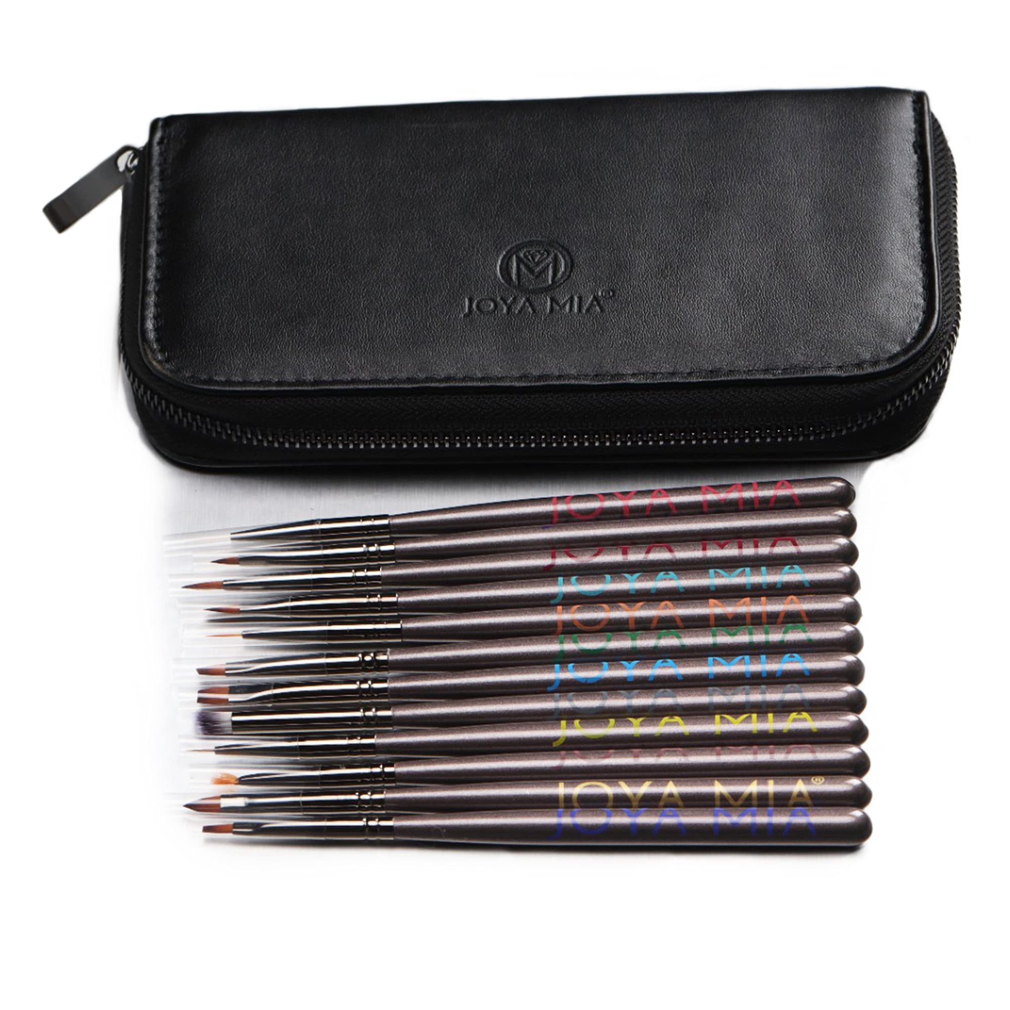 Professional 100% Pure Kolinsky Acrylic Nail Brush Polish Brush Nail Tool (SET, Black)