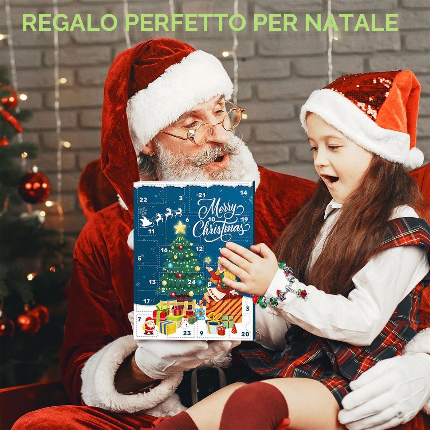 iZoeL Calendario Avvento Gioielli Calendario Avvento 2025 Bambina, Fai da Te Bracciale Bambina Idee Regalo Natale 2025, Regali Natale per Figlia Nipote Sorella