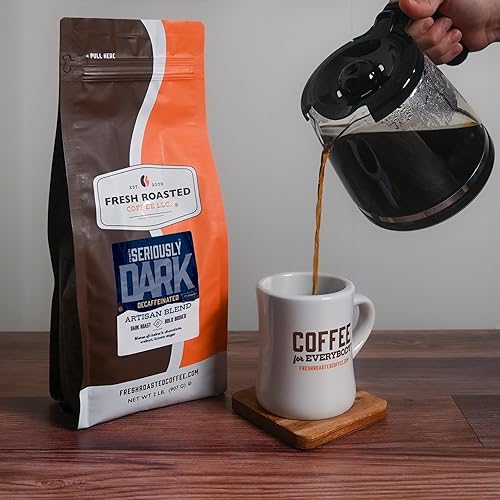 Miniatura 8 de Fresh Roasted Coffee, Orgánico Black Knight Swiss Water descafeinado, 2 libras (32 onzas), tostado oscuro, Kosher de comercio justo, molido