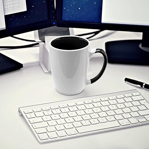 Miniatura 7 de DISCOUNT PROMOS Tazas de café personalizadas Java de dos tonos, 12 onzas, juego de 10, paquete personalizado a granel, perfectas para café, té,