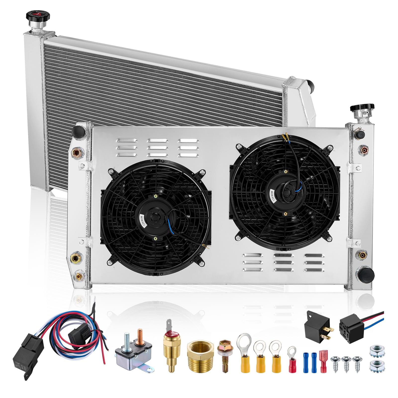 BDFHYK Radiator with Thermostat Switch for Chevy C/K 1500 88-99, 2500 88-00