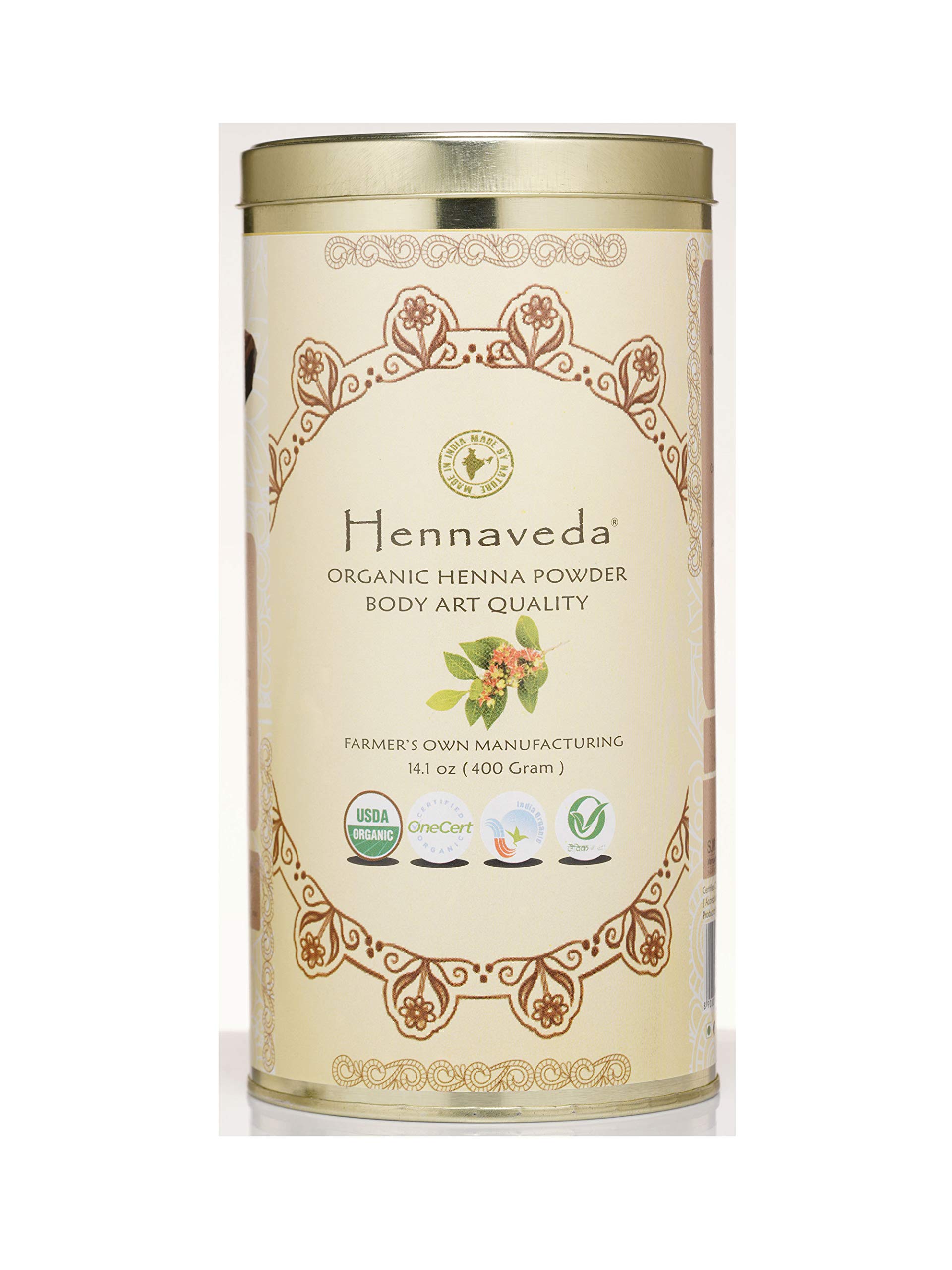 Hennaveda Herbal Henna Body Art Powder | Triple Hand Filtered Lawsonia Inermis with Geographical Indication (GI) Tag Sojat Mehndi | Chemical-Free Natural Mehandi for Hairs, Hands and Festival (400g)-picture-25