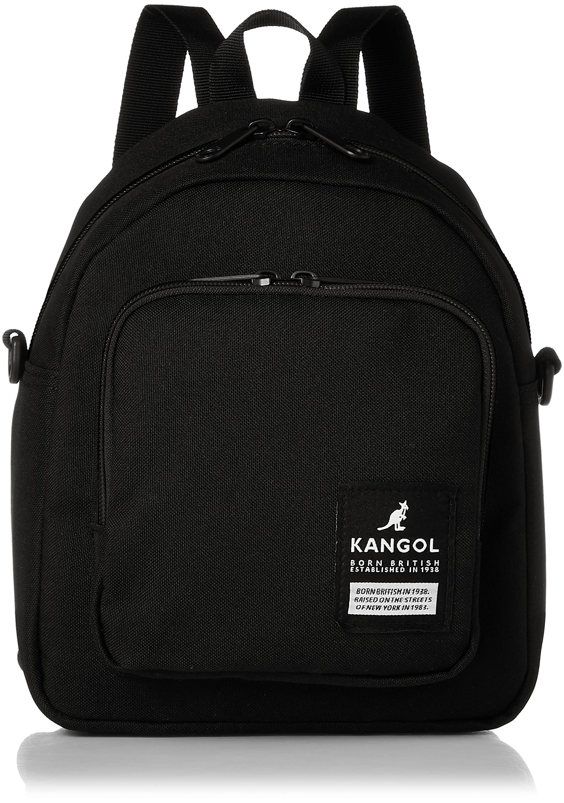 KangolAgyness 2-Way Mini Backpack, Woven Name, Mini Backpack, Men's, Women's, Lightweight, Large Capacity, Black