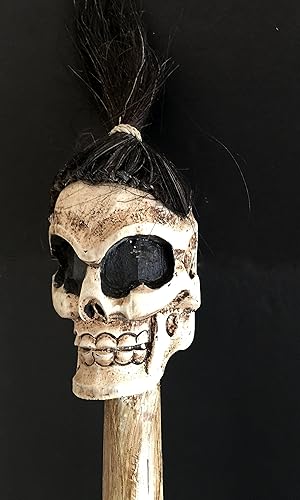Miniatura 4 de OMA Bastón de madera hecho a mano con calavera y esqueleto para caminar, decoración del hogar, tamaño XL