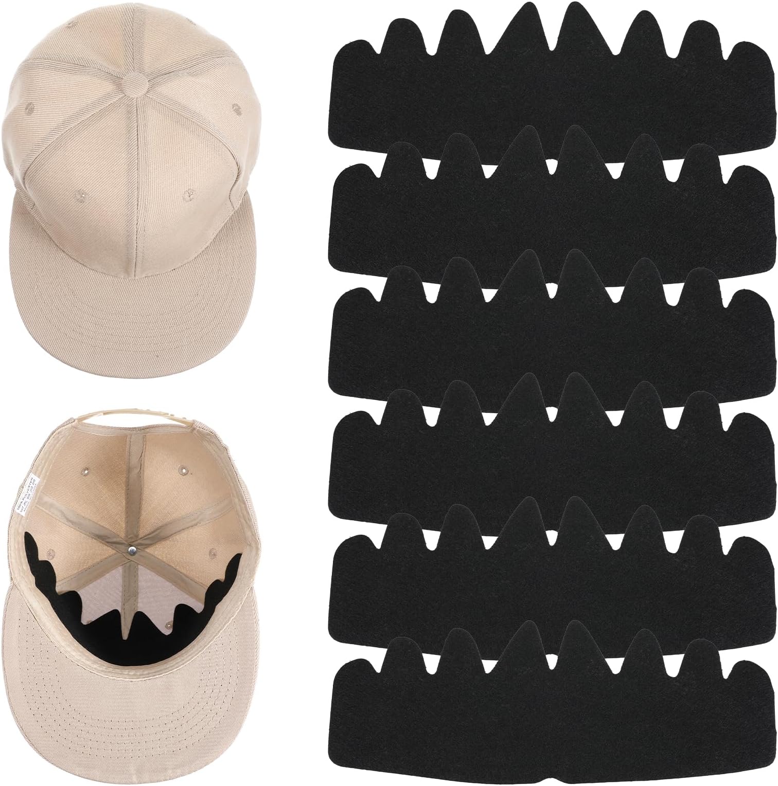 Bremorou6 Pcs Hat Sweat Liner Hat Sweat Protector Liner Baseball Caps Inserts Flexible Washable