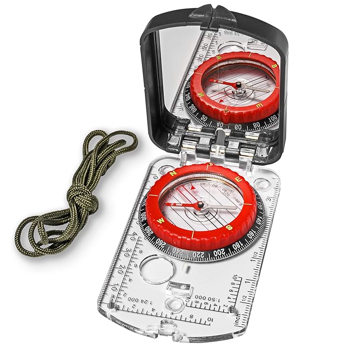 Buy Sighting Compass Mirror Adjustable Declination Boy Scout Compass