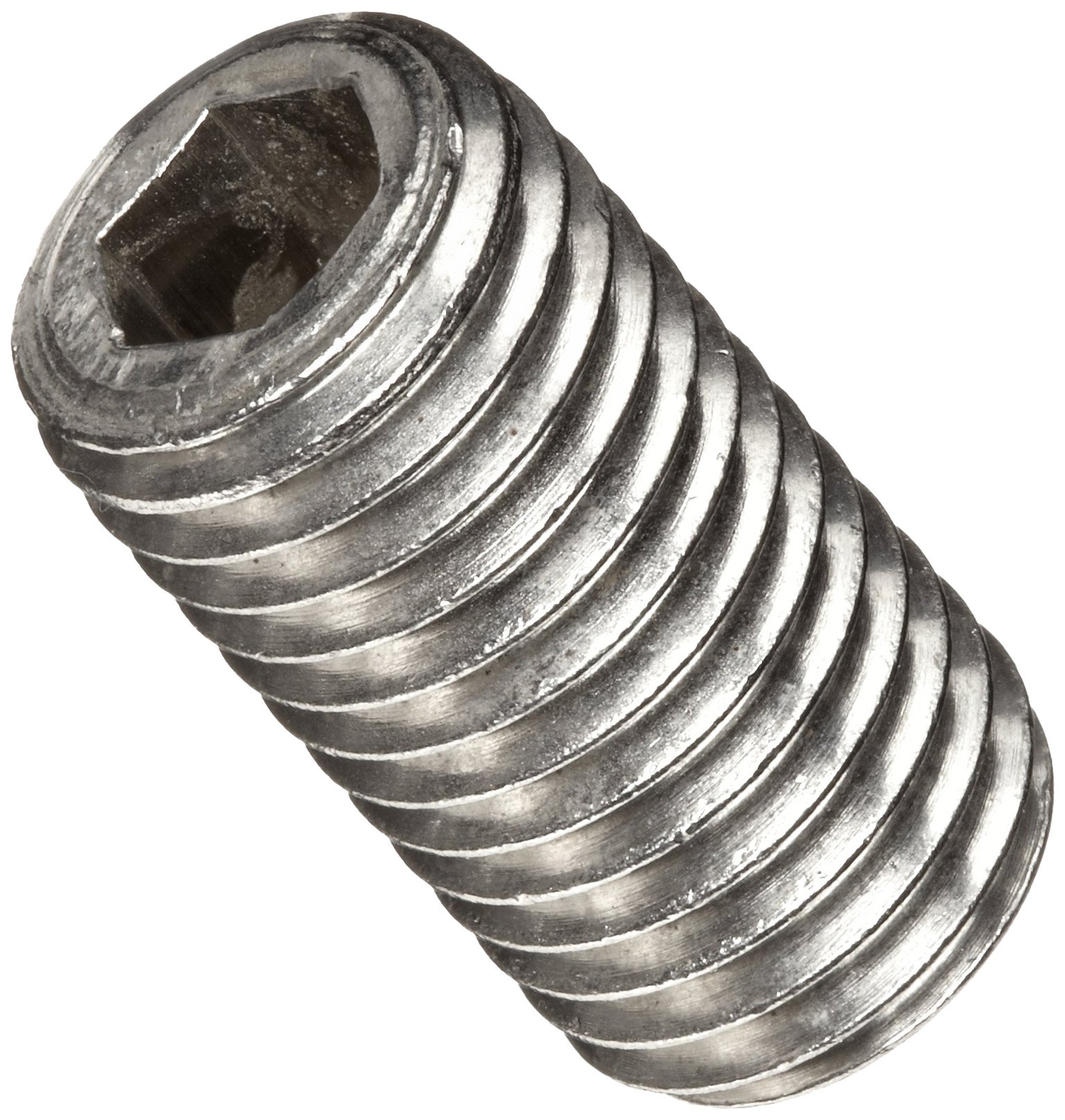 18-8 Stainless Steel Set Screw, Plain Finish, Hex Socket Drive, Cup Point, Meets ASME B18.3/ASTM F880, 1/16" Length, #1-72 UNF Threads, Imported (Pack