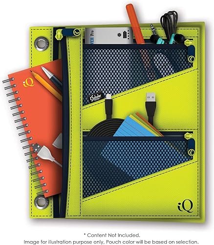 Miniatura 5 de iScholar iQ+ Jumbo - Estuche expandible para lápices, 3 bolsillos, color rojo (55035-RE)