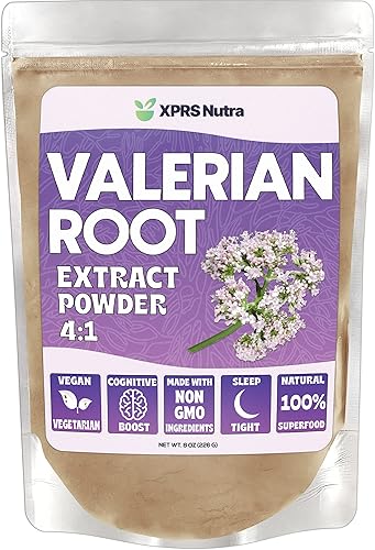 XPRS Nutra Extracto de raíz de valeriana en polvo 41 Polvo de raíz de valeriana premium para cognición Ayuda para dormir a base de hierbas apta