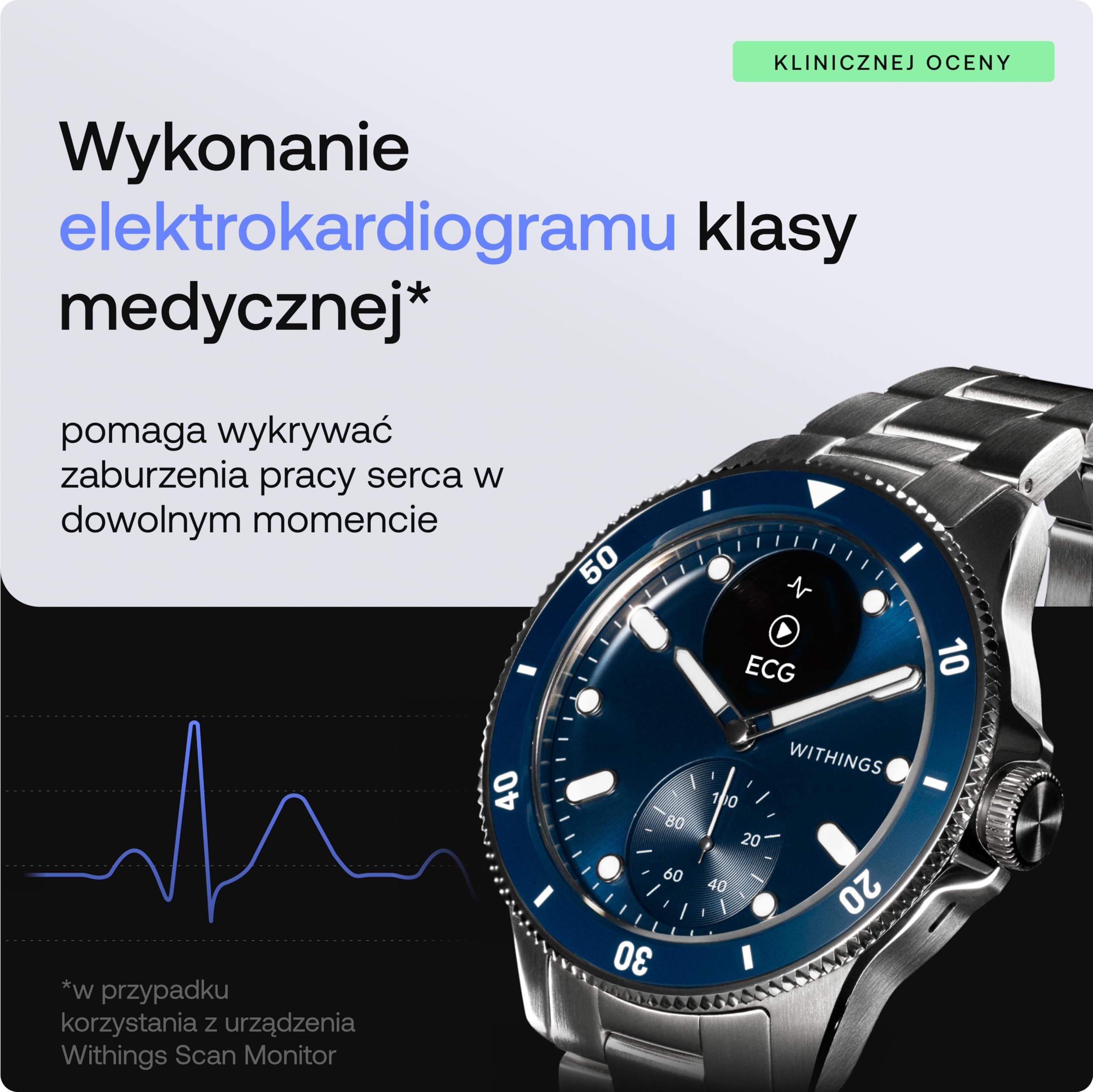 WITHINGS ScanWatch Nova, hybrydowy smartwatch, zdrowie serca, do M&F – EKG, SPO2, monitorowanie temperatury, śledzenie snu, zdrowie dróg oddechowych, śledzenie cyklu, czas pracy baterii 30 dni, iOS i