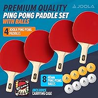 Vista 2 de JOOLA Juego Avanzado Premium de Palas de Ping Pong Set de 4 - Palas Profesionales de Tenis de Mesa, 6 Pelotas Avanzadas de Entrenamiento de Ping