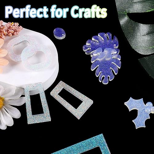 Miniatura 5 de Renfio Polvo de purpurina ultra fina de ópalo con purpurina metálica de 1.75 onzas (1.76 oz), copos de PET para manualidades, lentejuelas de 1128