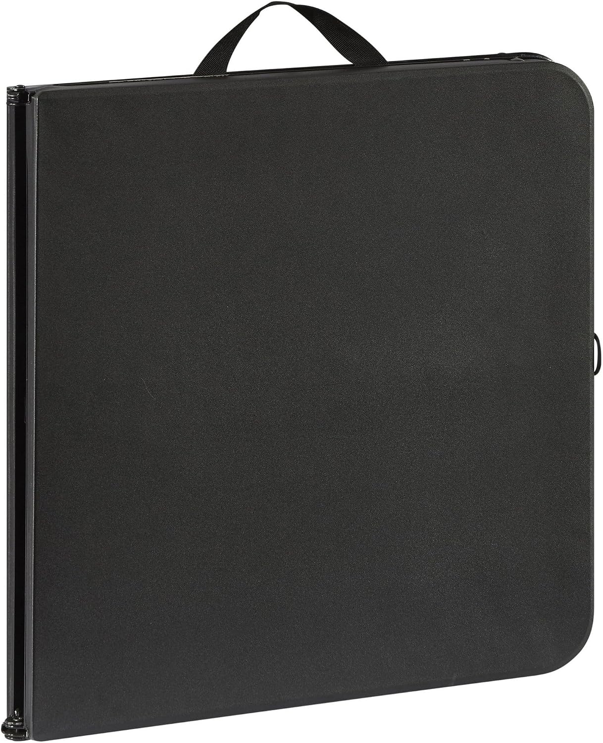40" Plastic Adjustable Height Fold-in-Half Folding Table, Rich Black