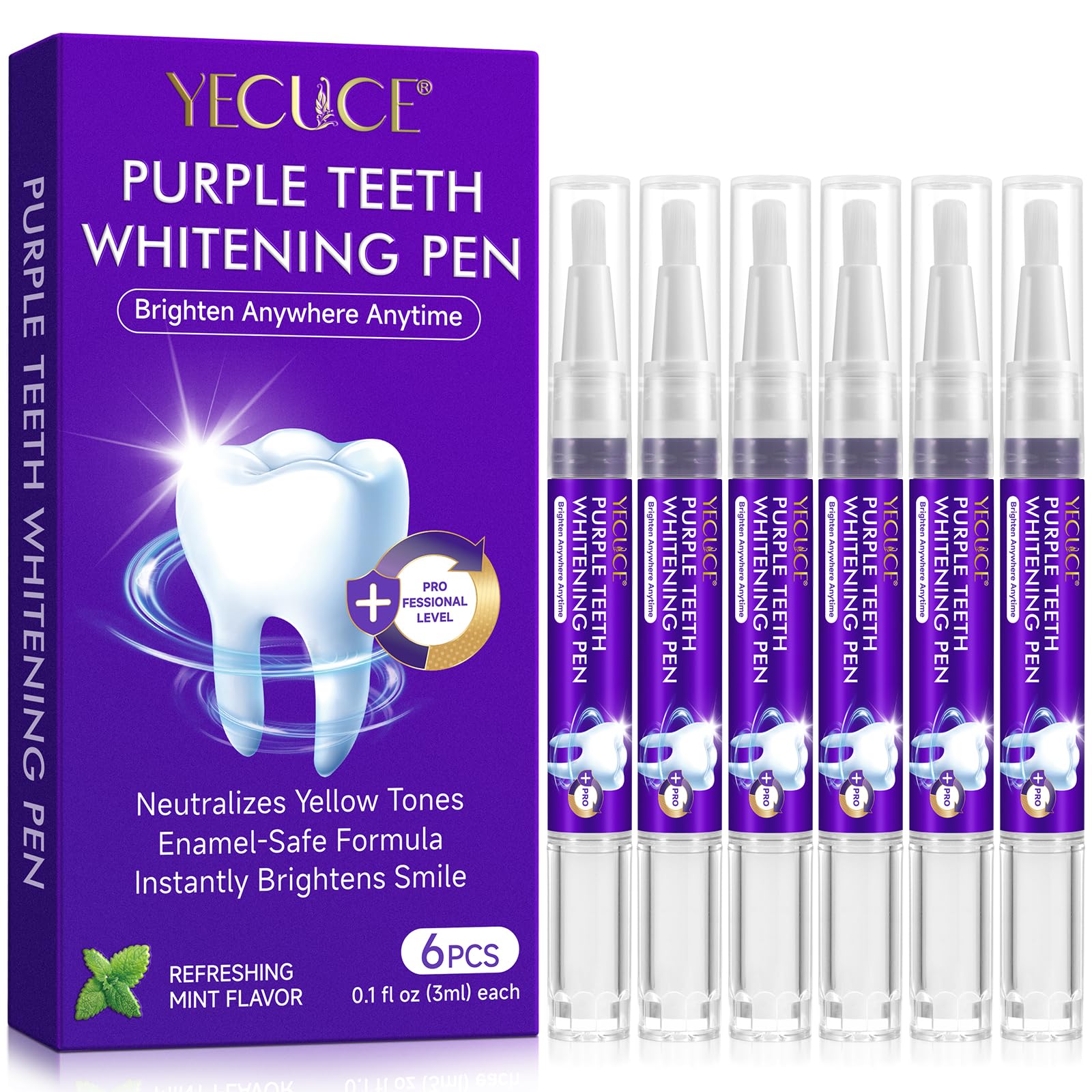 Teeth Whitening Pen 6 Pens for Teeth Whitening 80 Whitening Treatments Teeth whitening Kit Professionally formulated-Removes Coffee Tea