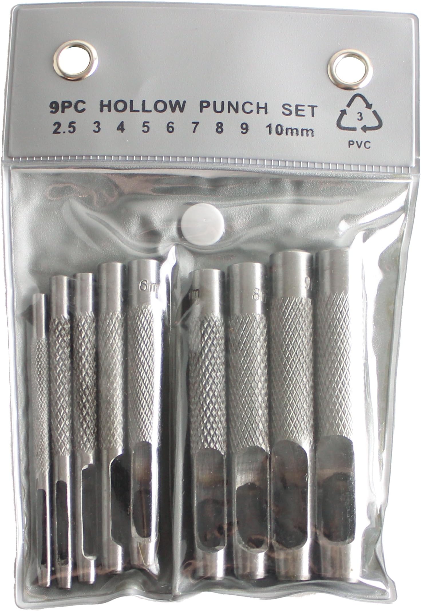 JC Performance - Hollow Hole Punch Leather Belt Gasket Craft Metal Rubber Vinyl Plastic Tool (9 Pc)