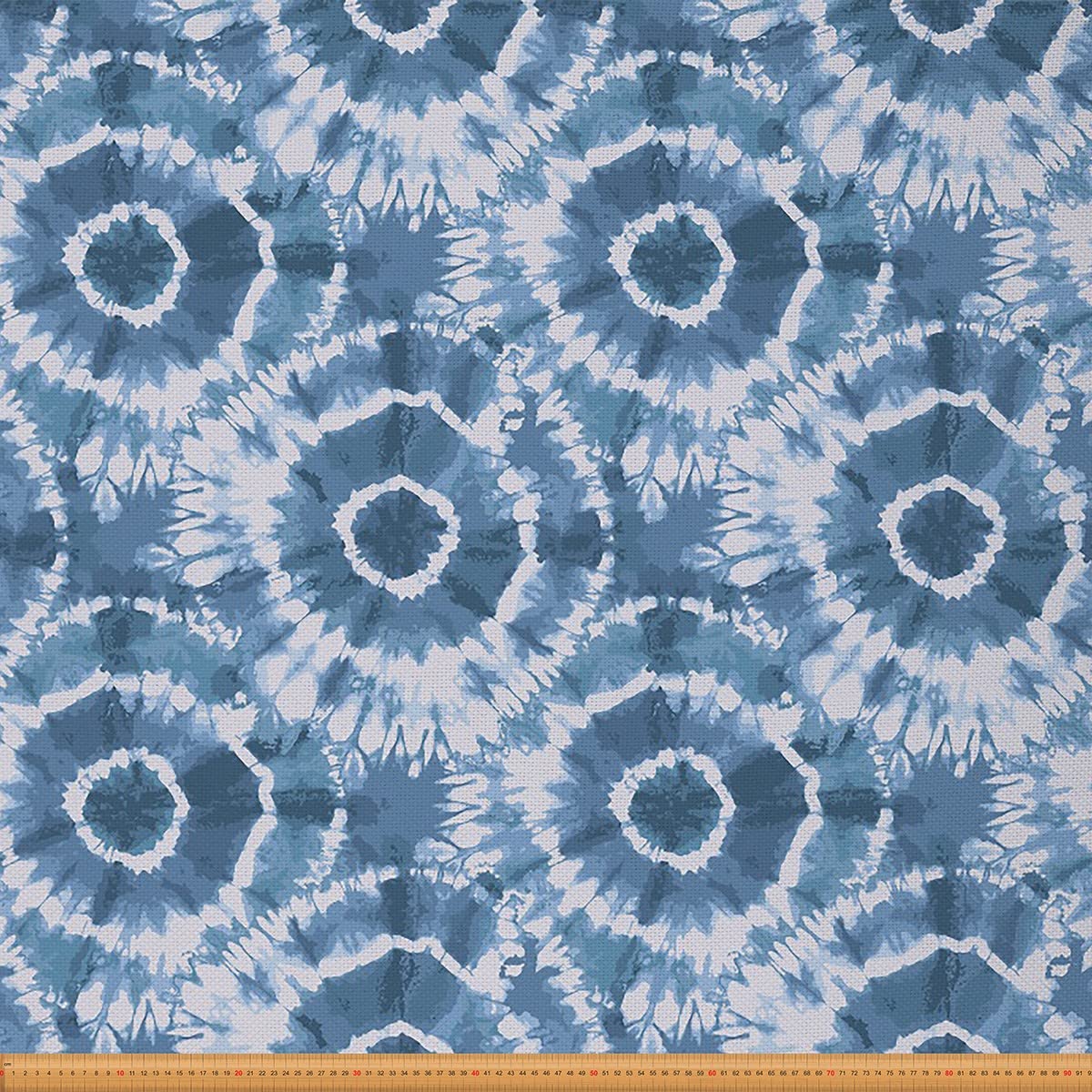 Loussiesd Boho Trippy Swirl Upholstery Fabric by The Yard,Tie Dye Fabric for Chairs,Psychedelic Swirl Waterproof Outdoor Fabric,2 Yard,(L184*W150cm) Sky Blue