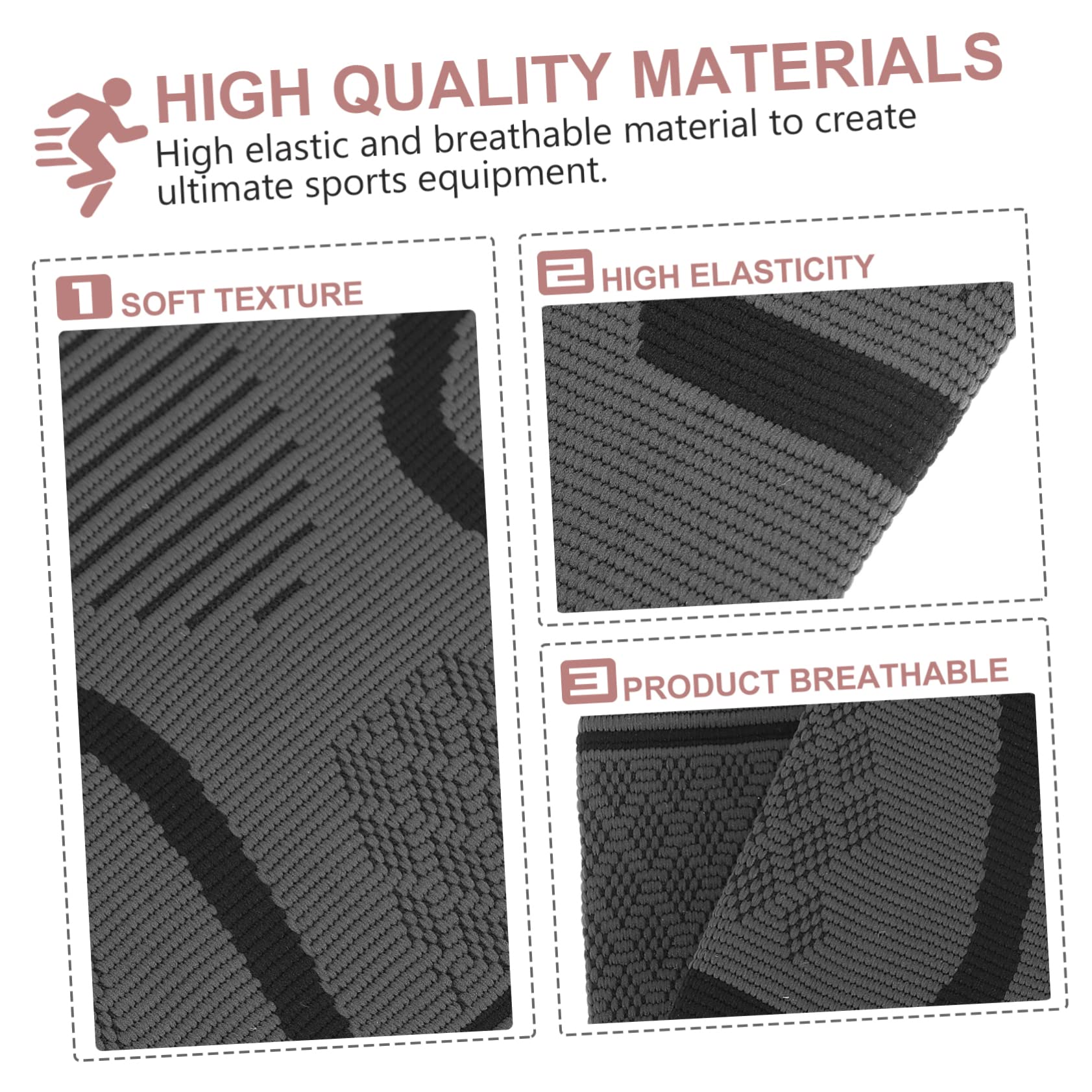 SOESFOUFU Protective Knee Pads Breathable Elastic 2 Pcs Compression Sleeve for Basketball Sports Running Black m