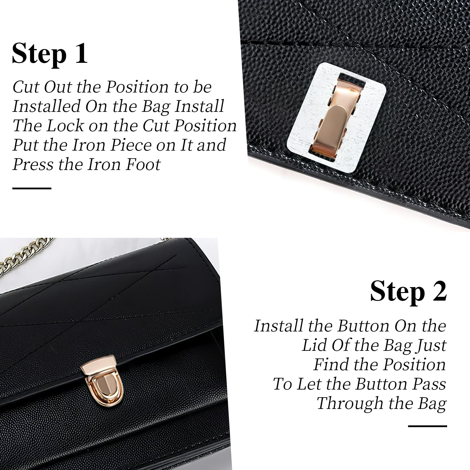 6 Cierres Metálicos Para Bolsos - Pack Dorado, Plateado Y Negro (3.5x1.5 Cm, Fácil Instalación)