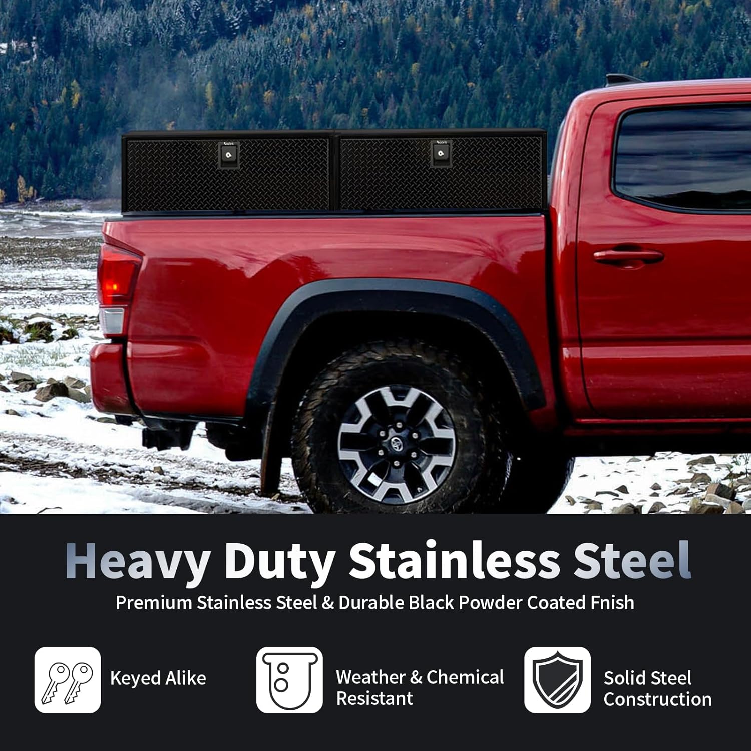 Truck Tool Box Lock Replacement with Keys, 4PCS Black Flush Mount Stainless Steel Paddle Latch Lock for RV Handle Motorhomes Distribution Cabinets Car Chest Storage Box (4-Pack)