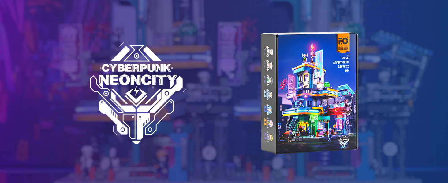 LUMIBRICKS Sala Giochi Cyberpunk con Luci – Set di Costruzione 2580 Pezzi, Edificio Modulare Smontabile, Regalo Ideale per Adulti e Fan di Fantascienza