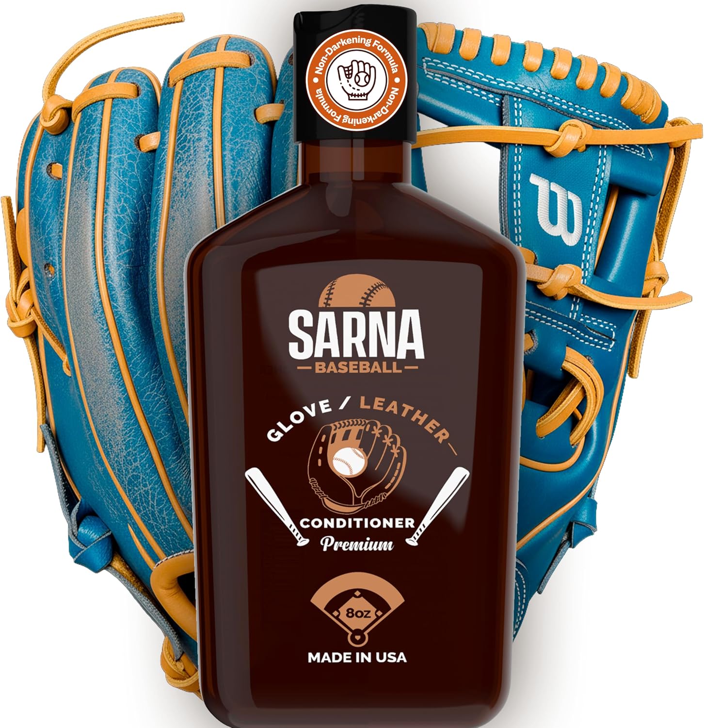 Glove Leather Conditioner - Use on Baseball Gloves, Softball Gloves, and Other Leather Sports Equipment - Made in USA
