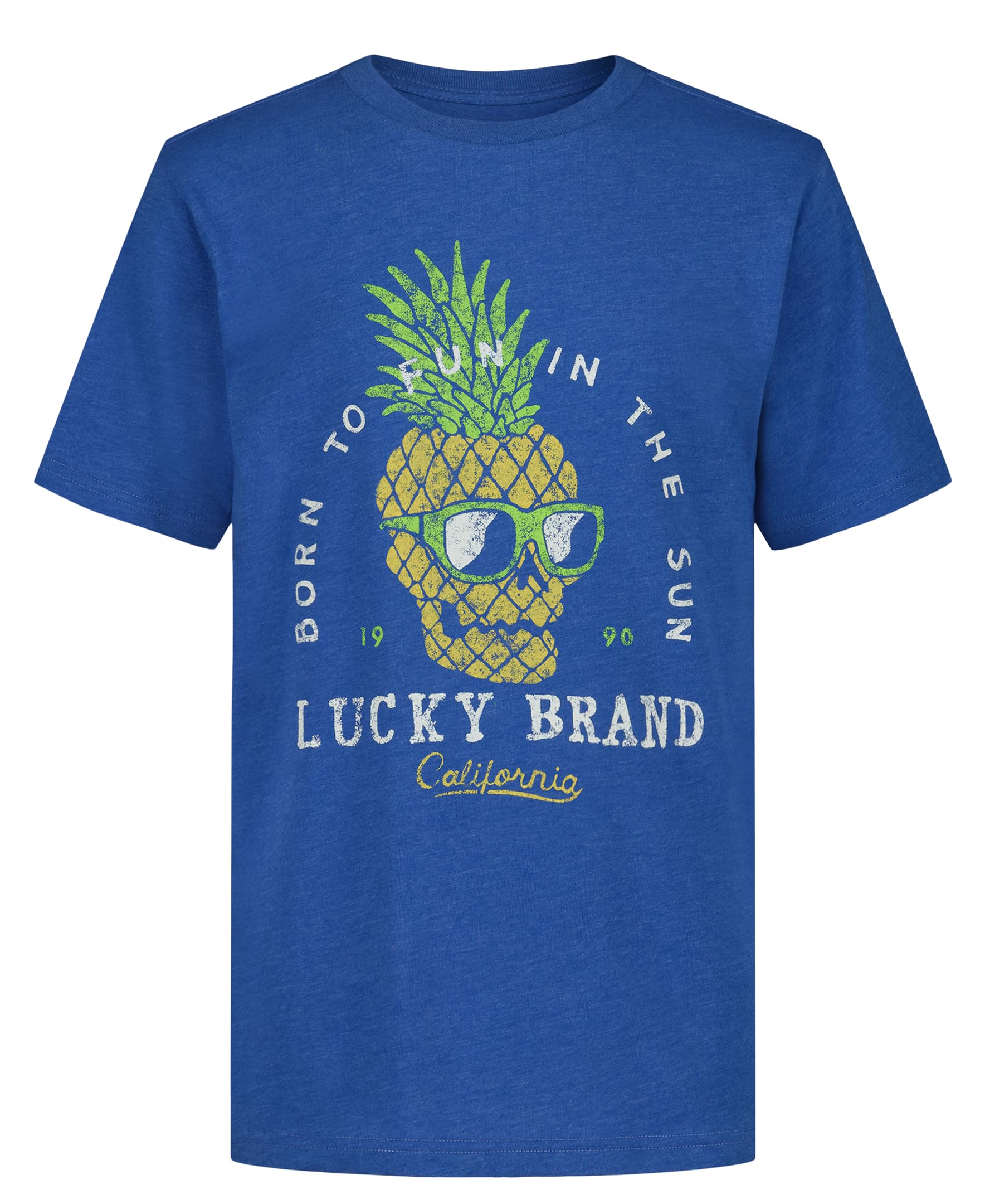 Lucky Brand Boys' Short Sleeve Graphic Crew Neck T-Shirt, Soft, Comfortable, Relaxed Fit
