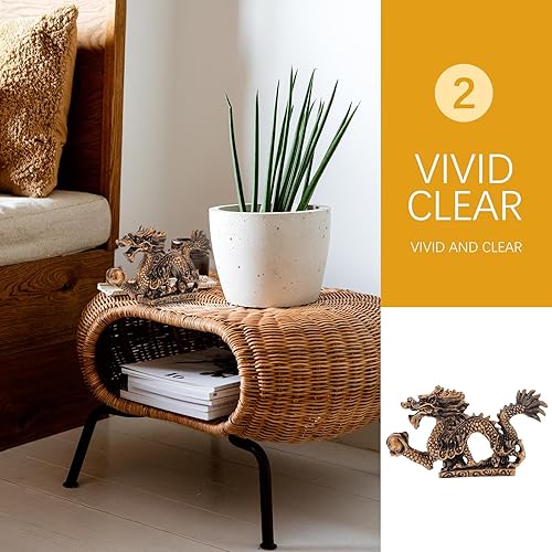 Miniatura 4 de Fengshui - Estatua de dragón del zodiaco chino 2024, escultura de dragón de resina para el hogar, oficina, decoración de mesa, recuerdo de bendición