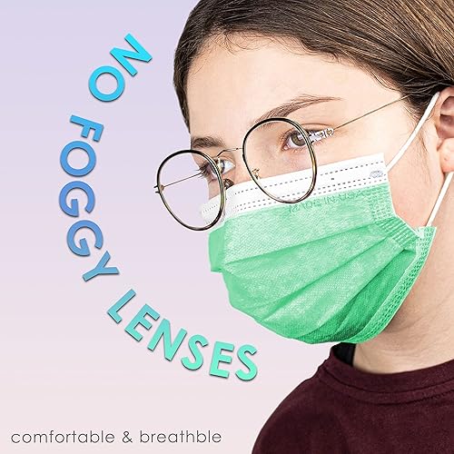 Miniatura 8 de Cubrebocas desechable de 4 capas para adultos con material transpirable y puente nasal flexible, fabricado en Estados Unidos