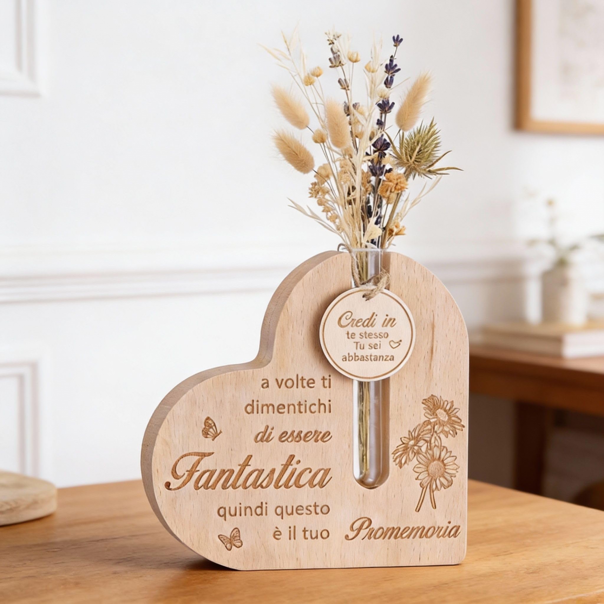 Biglietto di legno a forma di cuore, in legno, per amici, cuori in legno, con fori, regalo per la migliore amica, Natale, compleanno, migliore amica, amicizia, idea regalo