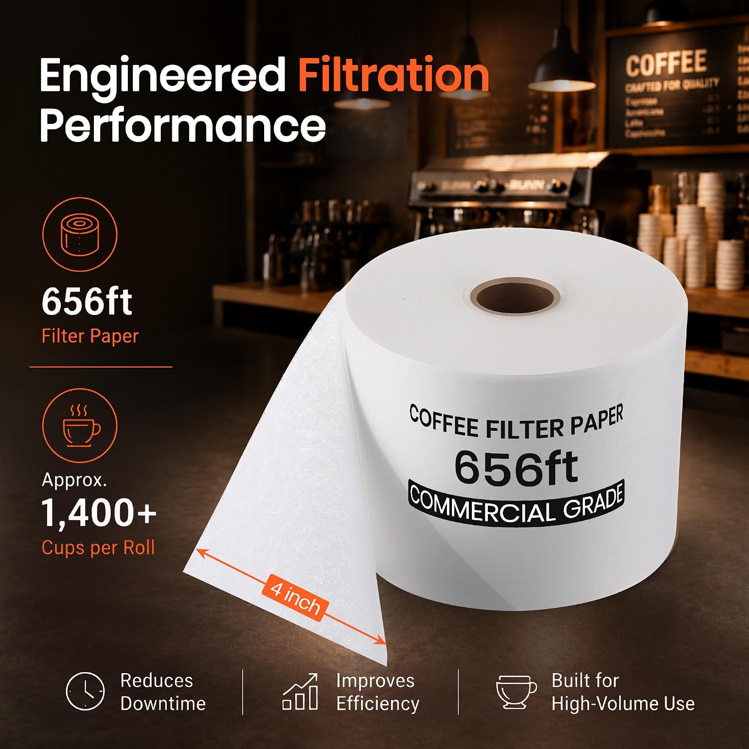 Dreyoo Coffee Filter Compatible with BUNN 50766.0001, 656ft Filter Paper