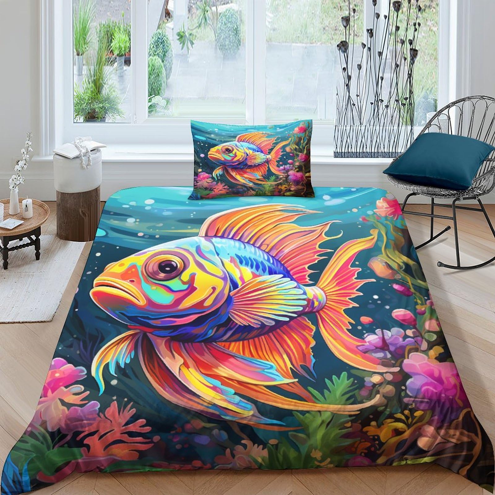 Parure de lit 3 pièces hypoallergénique anti-acariens en microfibre douce 135x200