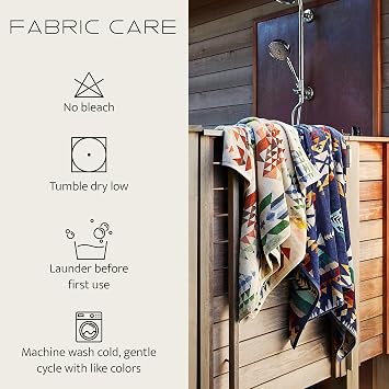 Pendleton Oversized Jacquard Spa Towel, 40 x 70 Inches, Soft Cotton Fabric