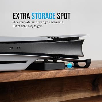 Glistco Skates - Horizontal Stand For PS5 Pro Compatible with Disc & Digital Edition (Black)