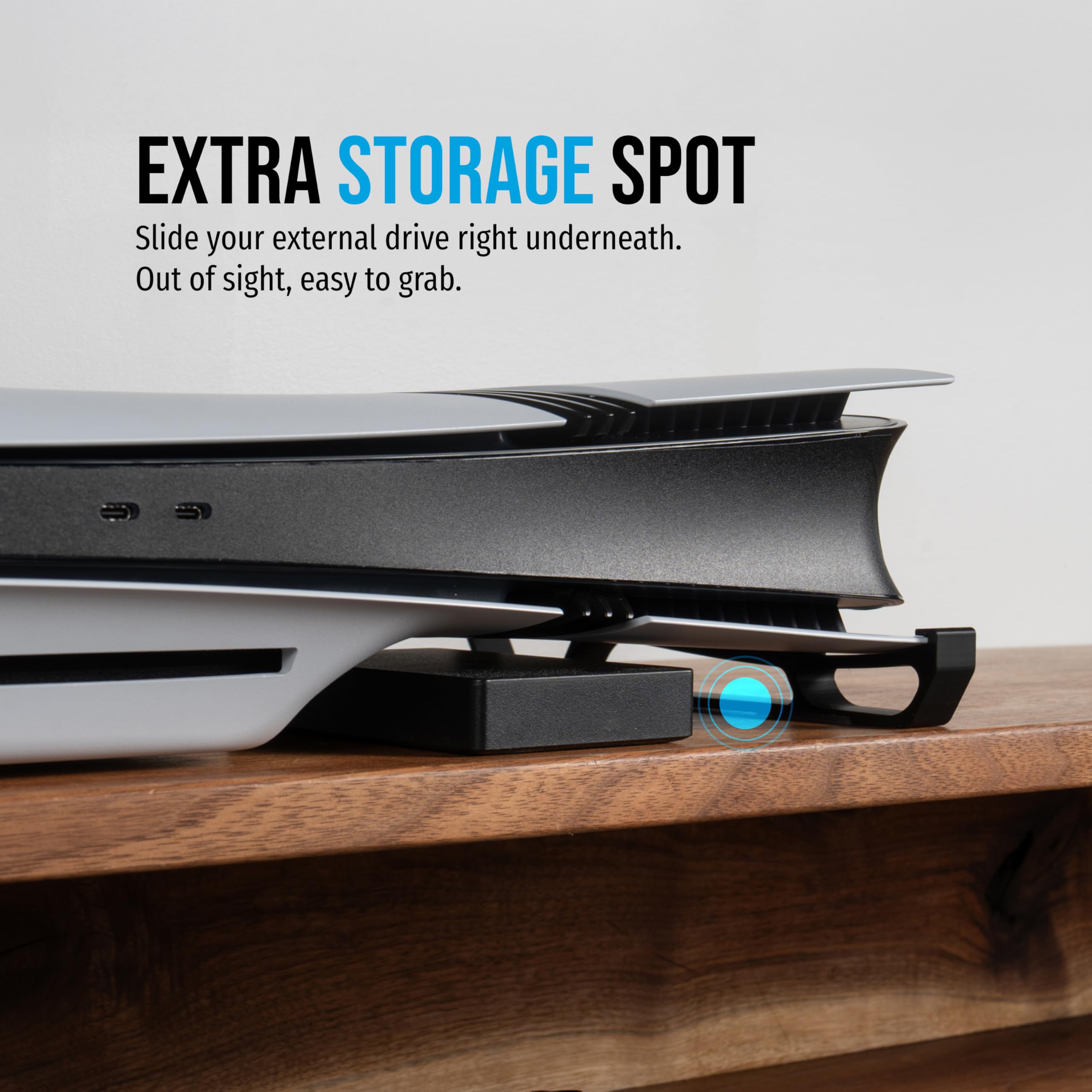 Glistco Skates - Supporto orizzontale per PS5 Pro, compatibile con Disc e Digital Edition [PlayStation_5] (nero)