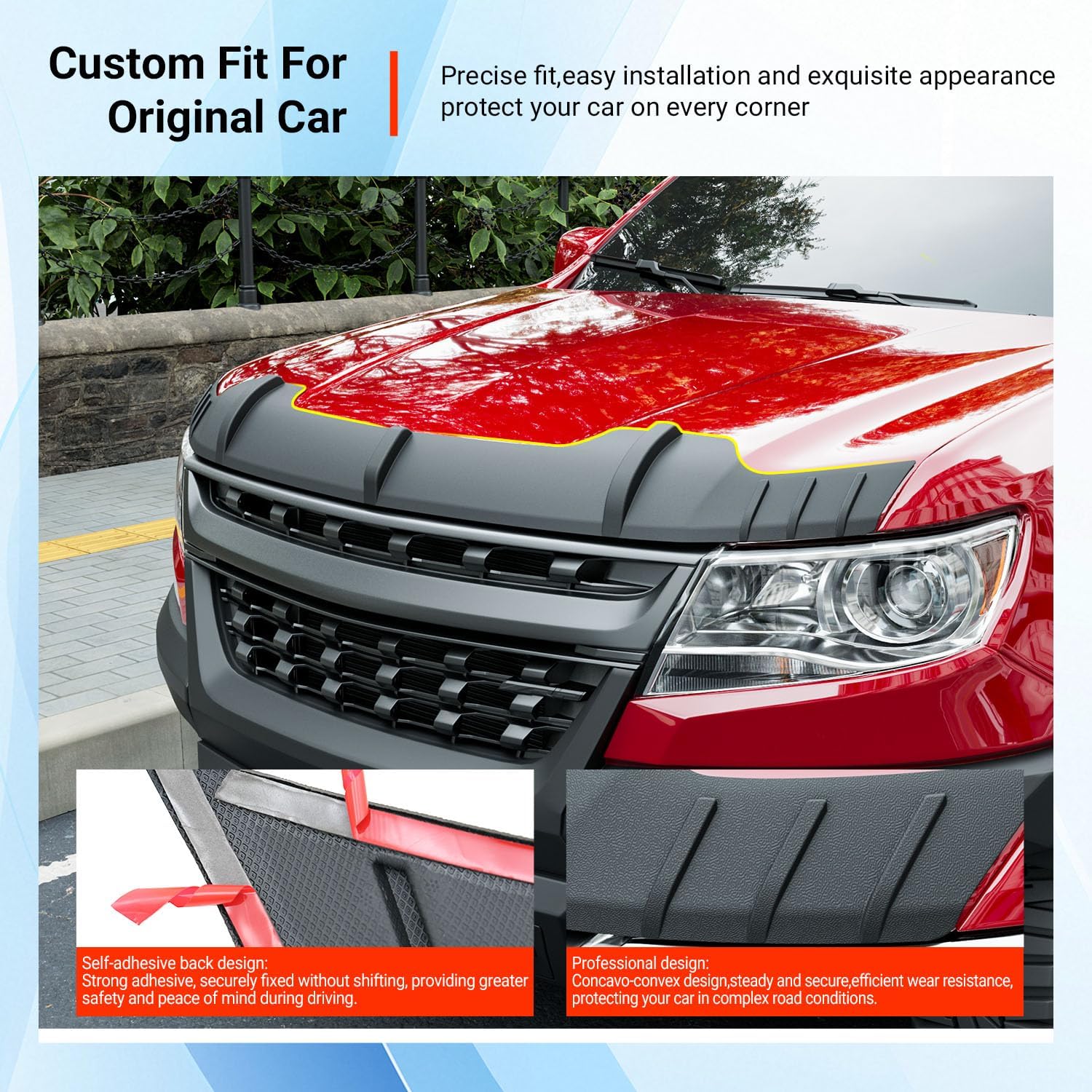 powoq Hood Protector Compatible with 2015-2022 Chevy Colorado Deflector Upgraded TPE Shield Hood Deflector Replacement for 2015-2022 Chevy Colorado Accessories