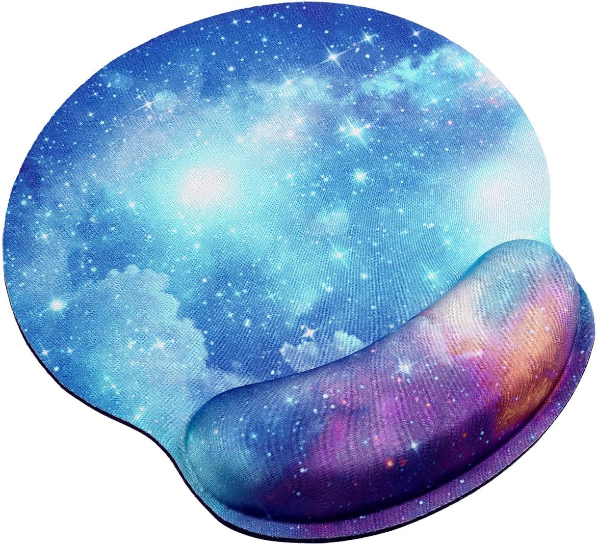 Gaming Mouse pad with Wrist Support, Superfine Fiber Memory Foam Gel Mouse Mat with Wrist Rest Non-Slip Rubber Base, Relieve Wrist Pain, Desk Accessories for Gaming, Computer, Office, Laptop(Galaxy)