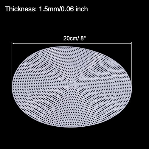 Miniatura 2 de MECCANIXITY Hoja de lona de malla de plástico de 7.9 in8 pulgadas, lona redonda blanca en blanco para bordar, malla de ganchillo de punto, paquete