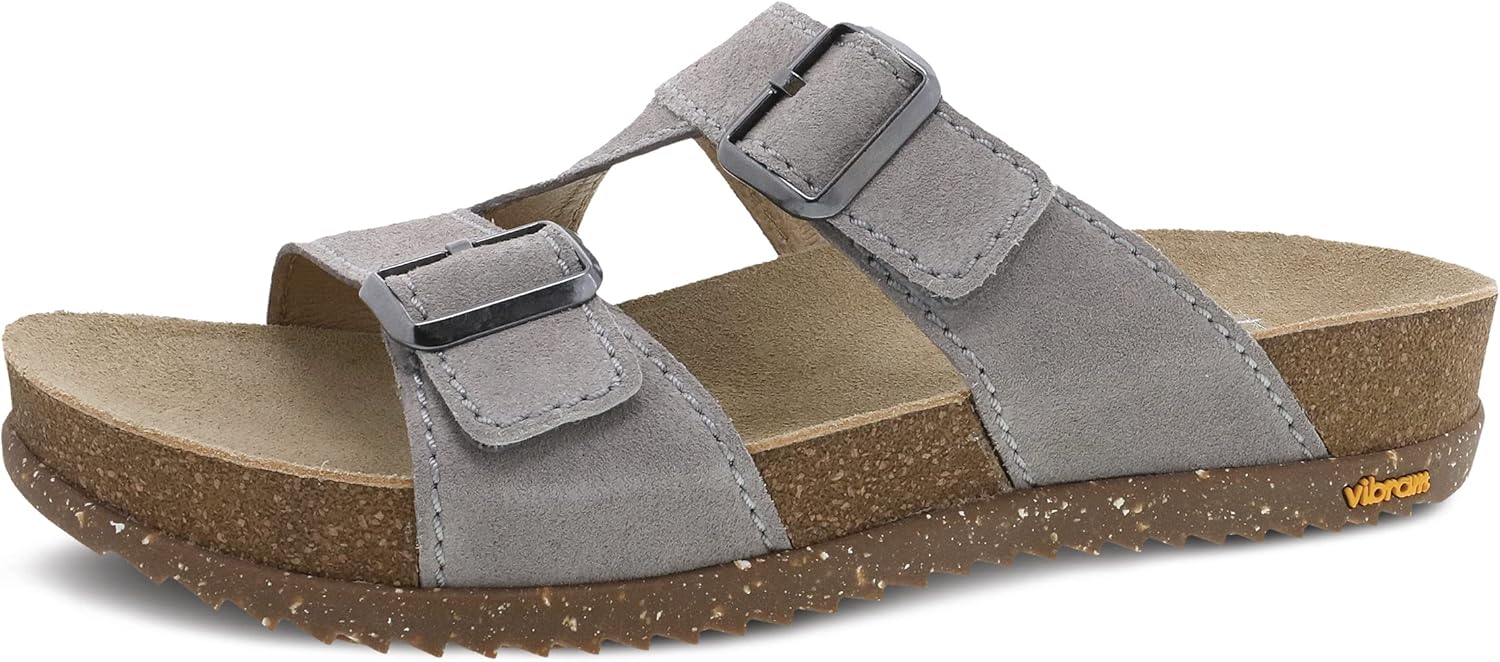 Dansko Dayna Double Buckle, Slip-On Sandal for Women - Cushioned Cork Midsole for Comfort and Shock Absorption - Vibram ECOSTEP EVO Rubber Outsole for Long-Lasting Wear