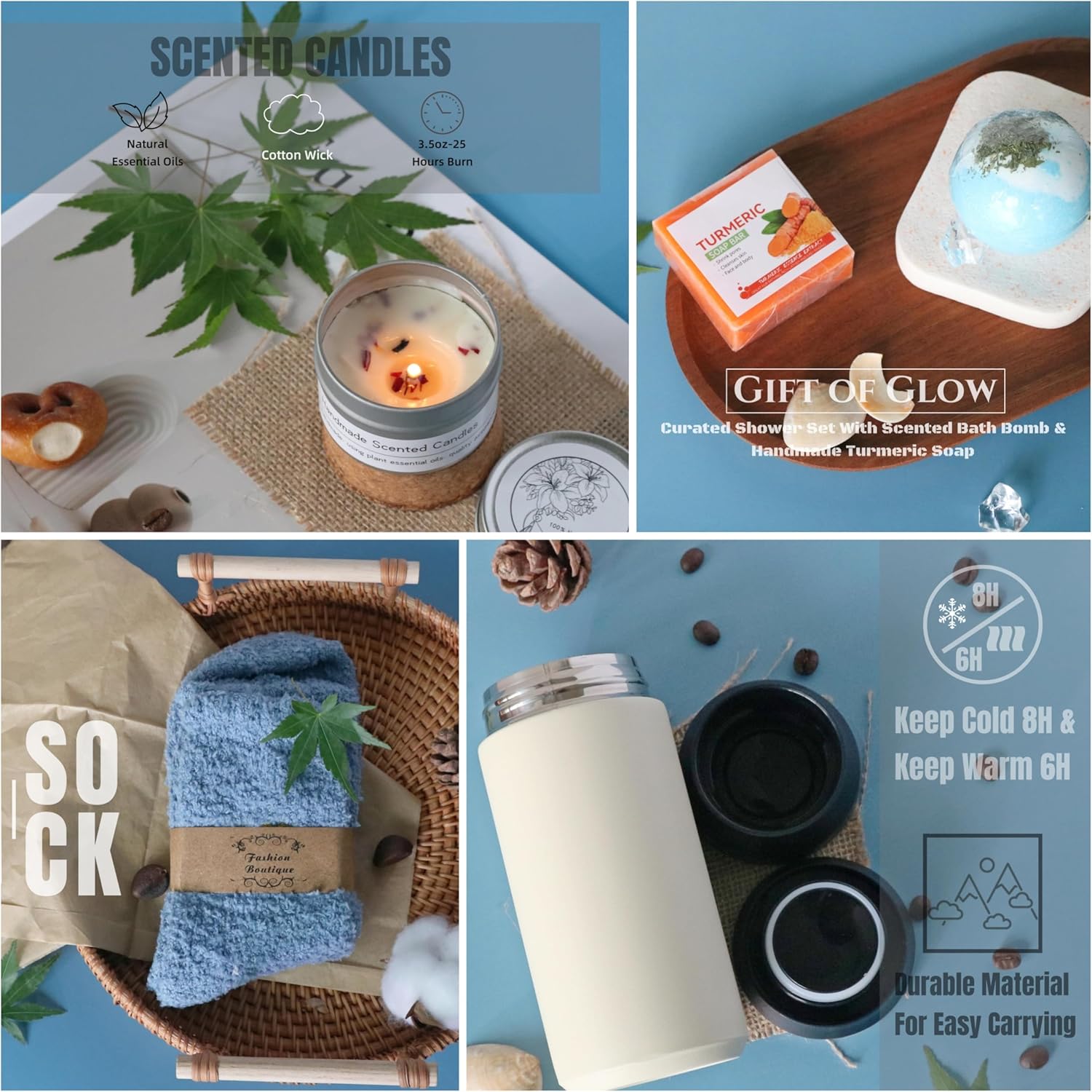 Birthday Gifts For Women Get Well Soon Gift Baskets For Women After Surgery Self Care Gift Spa Care Package Inspirational Gifts For Her Mom Friends w/ Blanket - Image 6